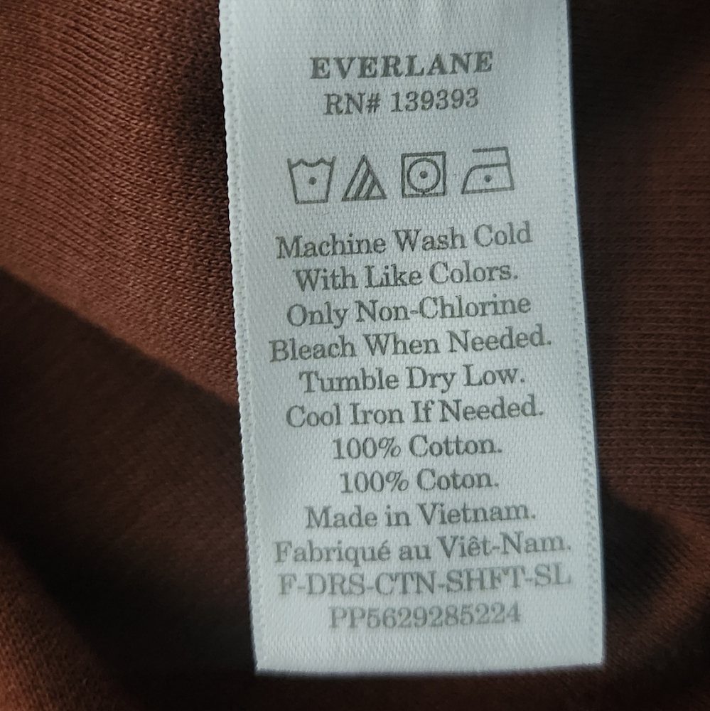 Everlane Brown 100% Cotton Shift Dress Size Large - Picture 6 of 7